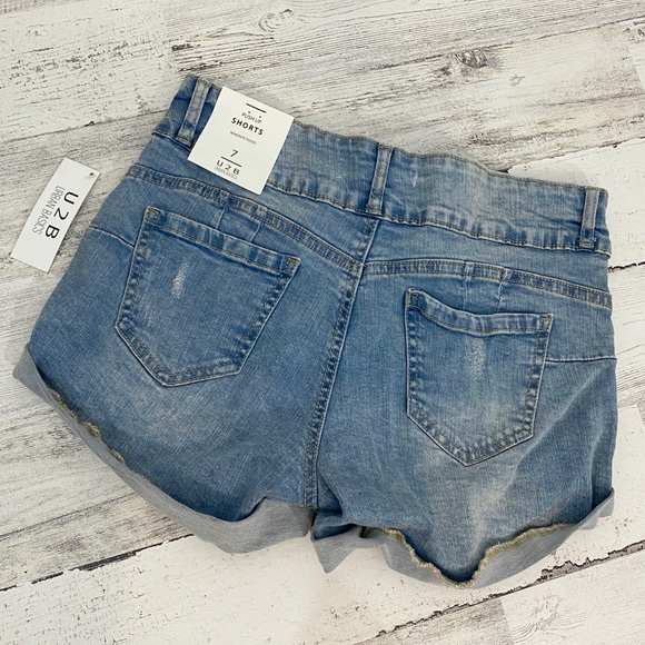 U2B Urban Basics Pull-Up Denim Shorts 7 - Picture 3 of 5